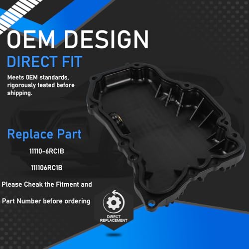 Image of Engine Oil Pan Compatible With 2021 2022 2023 2024 Nissan Rogue 1.5L Replaces 11110-6RC1B 111106RC1B