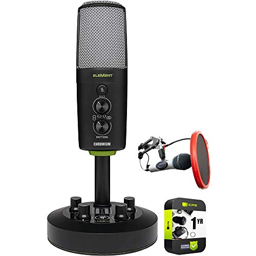 Mackie Em-Chromium Element Series Chromium Usb Condenser Microphone Bundle With Deco Gear Universal Pop Filter Microphone Wind Screen And 1 Yr Cps Enhanced Protection Pack #TOP17