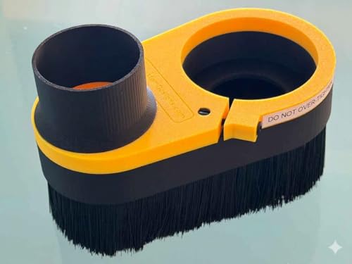 CNC Brush Dust Shoe for 80mm Router/Spindle – Magnetic Quick-Release Split Base, 2-1/2