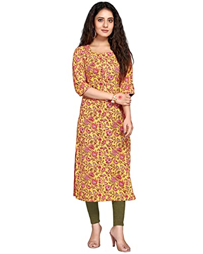 Image of Rajnandini Women's Cotton Straight Fit Straight Kurti