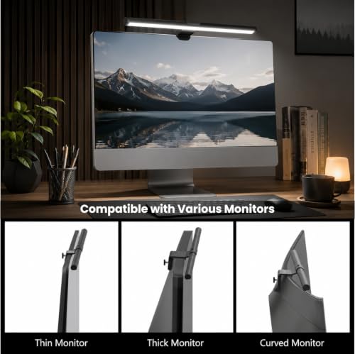Image of 45CM Monitor LED Light Bar for Laptop & Computer Screen | USB Powered Eye-Care Desk Lamp with 3 Color Mode | Stepless Dimming & No Screen Glare Reading Light for Home, Office & Gaming Setup