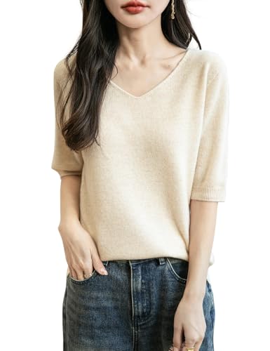 Chanyarn Women's V-Neck 100% Merino Wool Spring Fall Winter First-Line