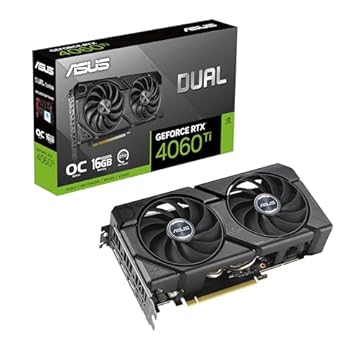 Asus Dual GeForce RTX™ 4060 Ti EVO OC Edition 16GB GDDR6 (PCIe 4.0, 16GB GDDR6, DLSS 3, HDMI 2.1a, DisplayPort 1.4a, design de 2.5 compartimentos, design de ventilador de tecnologia axial, tecnologia