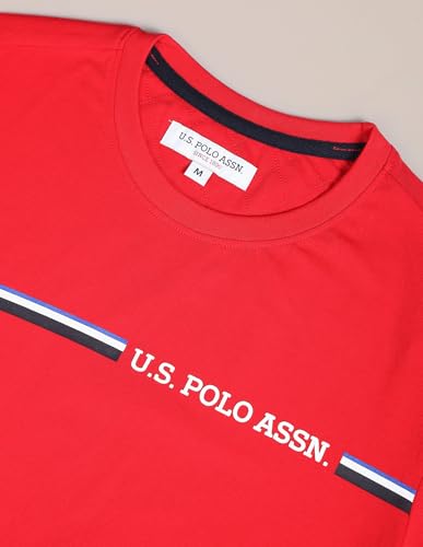 Image of U.S. Polo ASSN. Knitted Cotton T-Shirts for Men - 100% Cotton, Breathable & Comfortable, Half Sleeves Mens Casual T Shirts