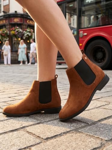 Image of Carlton London Women Comfortable fashionable low Heel Ankle Height Boots for Daily use, Office use, Casual use