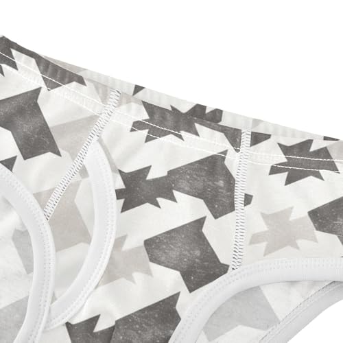 KLL Houndstooth Black and White Boys Toddler Cotton Briefs Cute Undies4