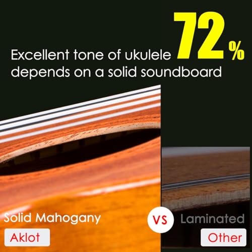 ukulele aklot concert ukelele solid mahogany 23 inch for professional beginners adults kit with free online courses and uke accessories akc23