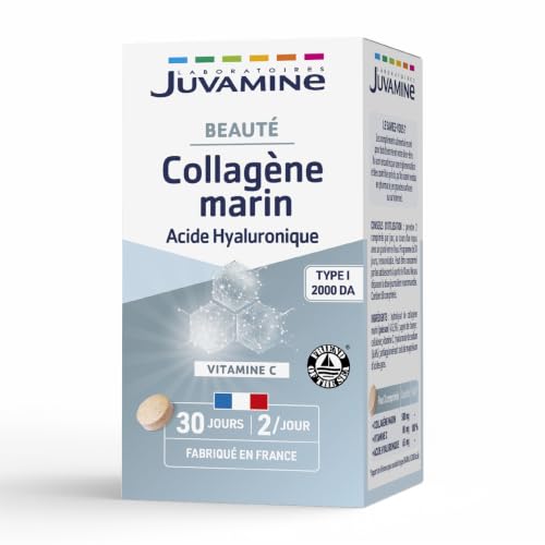 JUVAMINE Collagène Marin Type I + Acide Hyaluronique + Vitamine C - 60 Cpr