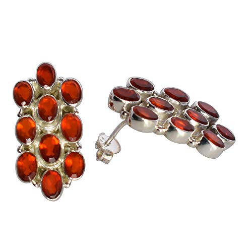 Pendientes de cuarzo rojo en plata de ley 925, el regalo de joyería perfecto para mujeres