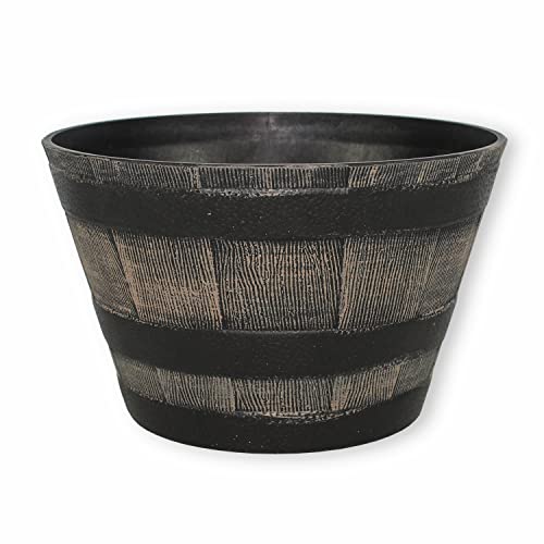 colourliving Pflanzkübel Pflanztopf rund 33 cm Weinfass-Optik...