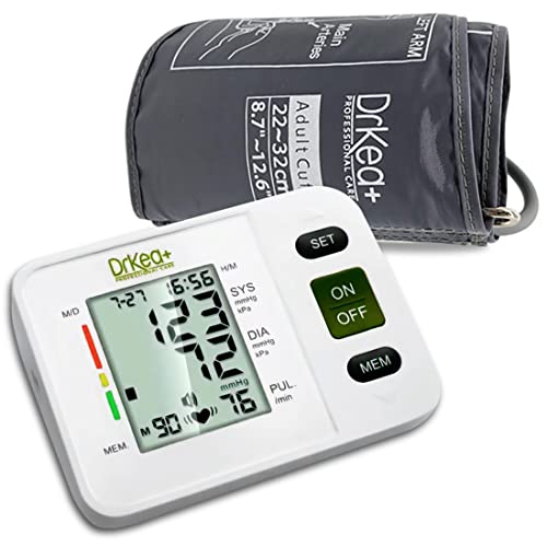Blood Pressure Monitor Upper Arm - Fully Automatic Blood Pressure Machine Large Cuff Kit - Digital BP Monitor for Adult, Pregnancy - Blood Pressure Kit for Home Use - Batteries, Storage Bag Included