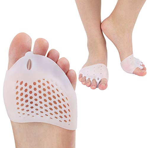 [Upgraded] Feetrelax Toe Separators Pinky Hammer Toe Straightener Protector for Tailors Bunion Overlapping Toe Gel Metatarsal Toe Ball of Foot Cushion Forefoot Support Pads for Men Women
