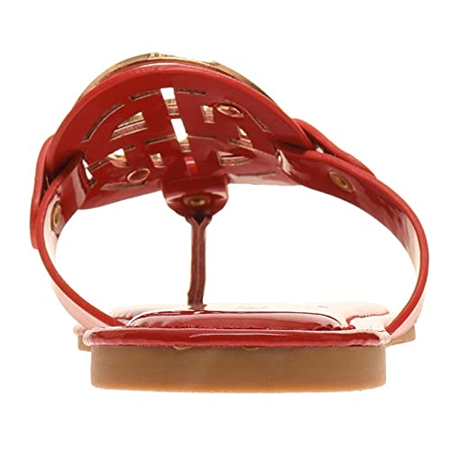 Image of Pierre Dumas Women's Medallion Vegan Slide Thong Flip Flop Flat Sandal