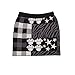 Disney Minnie Mouse Womens Sweater Skirt Plaid Grey/Black X-Large