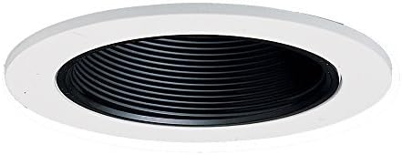 Halo Recessed 993P-6PK Trim Coilex Baffle White Trim with Black Baffle, 4"