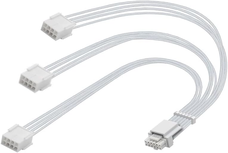 PCI-e 5.0 12VHPWR PSU Cable Extension, 600W 12+4 Pin Male to PCIE 3x8 Pin(6+2) Female PC Cable Extension for RTX 3090Ti/4070Ti/4080/4090, 16AWG- 30CM (White)