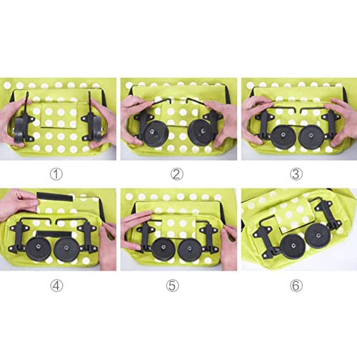 Faltbare Einkaufstasche mit Rädern, Hause Supermarkt Handwagen, Wasserdichter Wiederverwendbar Einkaufstrolley mit Räder… – Bild 3