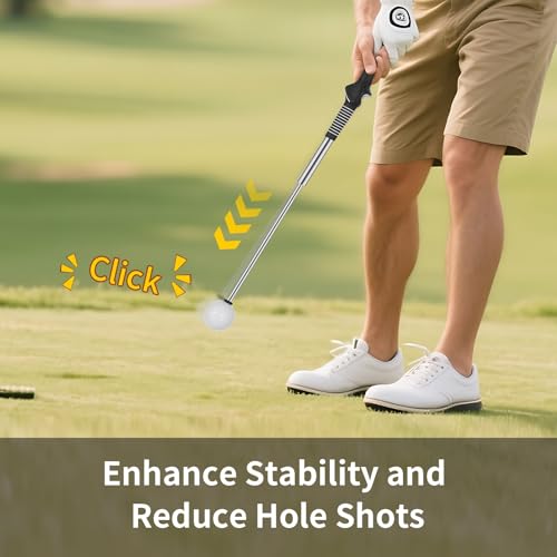 OCES Retractable Golf Swing Trainer Pro-Level, Portable Golf Training Aid with Click Stick for Right & Left-Handed Golf Grip Trainer – Ideal for Beginners Practice & Pre-Round Warm-Up — view 4