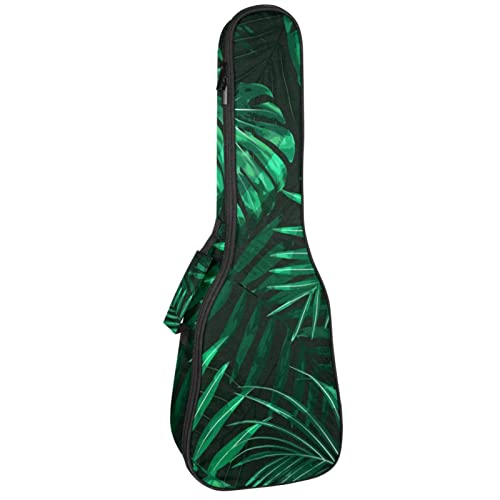 Housse pour ukulélé avec feuilles vertes de la jungle, rembourrage épais en éponge de 10 mm, sac de transport pour… - Les Beatles, Paul McCartney, John Lennon, RIngo Starr, George Harrison Housse pour ukulélé avec feuilles vertes de la jungle, rembourrage épais en éponge de 10 mm, sac de transport pour…