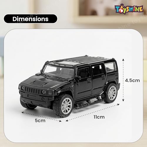 Image of Toyshine 1:32 Scale Die Cast Racing H2 Model Vehicle Toy Car with Pull Back Function Along with Opening Door Feature for Kids Boy Girl 3+, Black