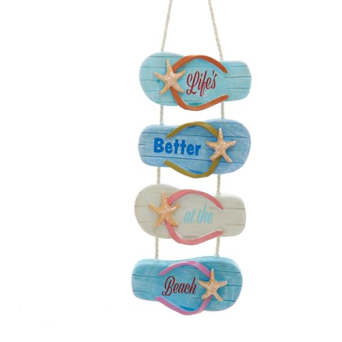 Kurt Adler 3.5 inch “Life is Better at The Beach“ Flip Flop Sign Ornament