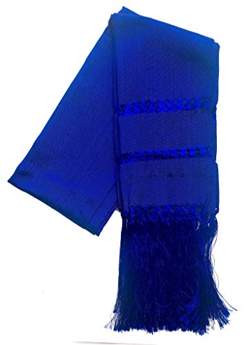 Mexican Handmade Fiesta Rebozo Shawl Large (Blue)