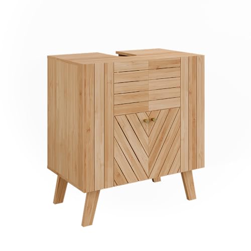 Vicco Waschbeckenunterschrank Lucie, Bambus, 60 x 65 cm mit...