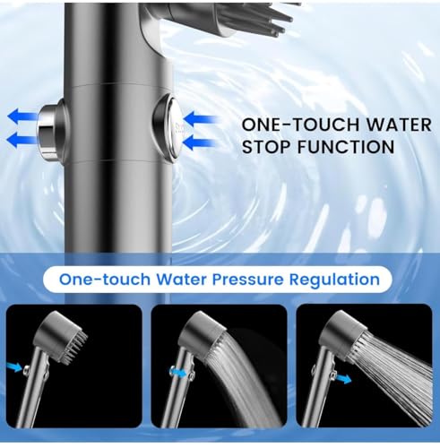 Image of Blynk High Pressure Filter Shower Head - Handheld Shower with ON /Off Switch, 3 Spray Modes, Ionic Filter Beads for Hard Water & Chlorine Removal, Water Saving Spa Shower for Bathroom