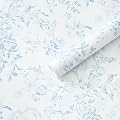 Heroad Vintage Peel and Stick Wallpaper Blue Floral Contact Paper Toile Leaf Removable Wall Paper Self Adhesive Stick On Wallpaper for Girls Nursery Bathroom Renter Friendly Vinyl Roll 17.3''X78.7''