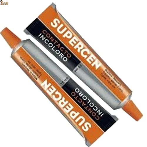 BricoLoco Pack 2 tubos Pegamento de contacto Supergen extrafuerte. 75 ml.Incoloro transparente. Suela zapatos, calzado, madera. Uniones resistentes y duraderas. Bricolaje y reparación. (2, 75 ml.)