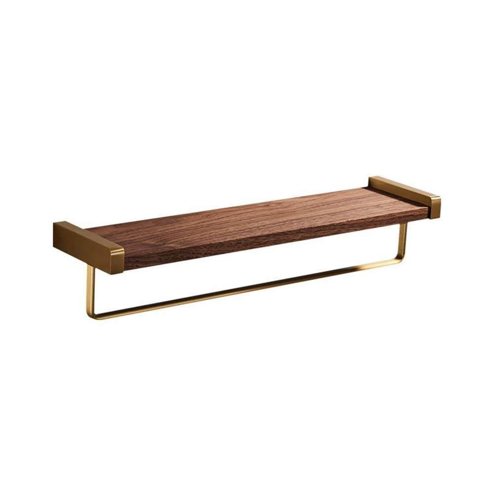 Multifunctional Shower Caddy Wood Bathroom Shelf Floating Shelves with Towel Hanger Wall Mounted Corner Shelf Cosmetics Storage Rack