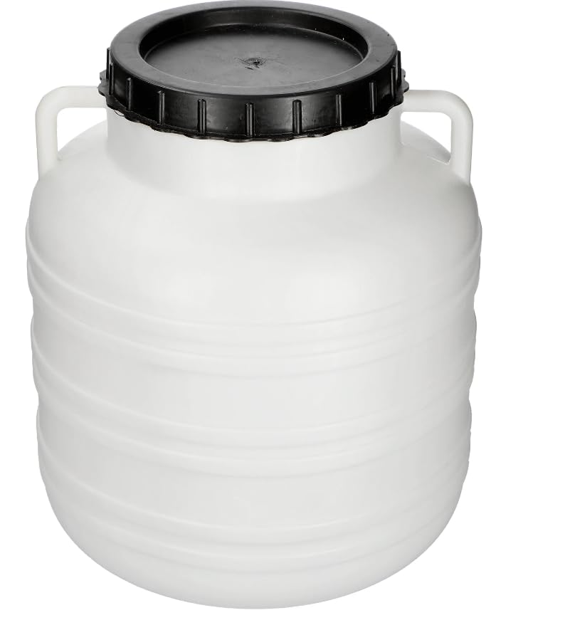 DIAH DO IT AT HOME 10L Plastic Barrel with Airtight Screw Lid & Handles - Food Grade Storage Container for DIY Brine Pickling Sauerkraut, Cabbage & Cucumbers - Heavy Duty Fermentation Keg (10 Litre)