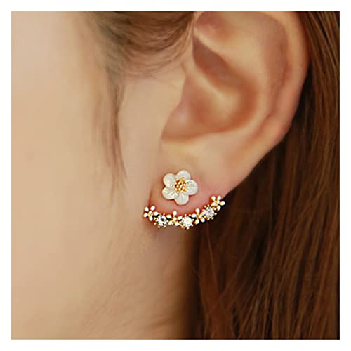 Bijoux d'oreilles fleurs argent sterling 925 - Haute brillance