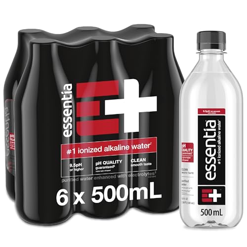 Image of Essentia Ionized Alkaline Water, 9.5 Ph Until Opened, 99.9% Pure, Bottled Water, 6Pk 500 ml