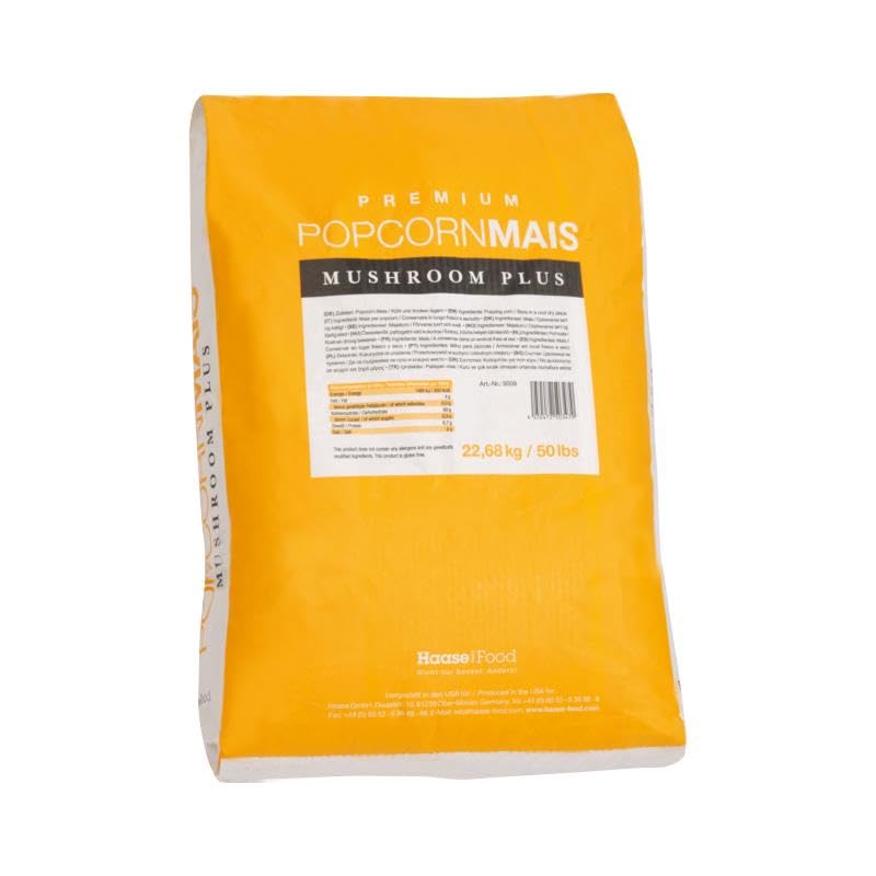 Popcornmais Premium Mushroom Plus Mais Kinopopcorn 22,68 Kg Sack XXL 1:32 Popvolumen Rund Gourmet Popcorn