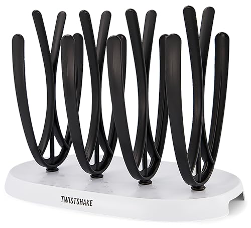 TWISTSHAKE 78662 Escurridor para biberones para 8 biberones, Sin BPA, Negro/Blanco