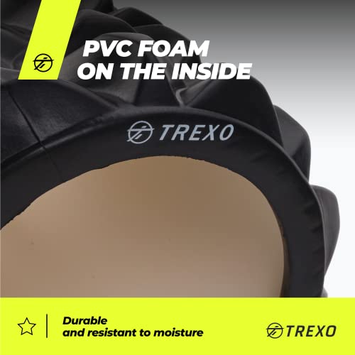 Rouleau de Massage Musculaire Longueur 33 cm et Diamètre 14 cm Mousse EVA et PVC Picots Noir pour Exercice à La Maison Pilates Yoga Stretching Physiothérapie – Image 5