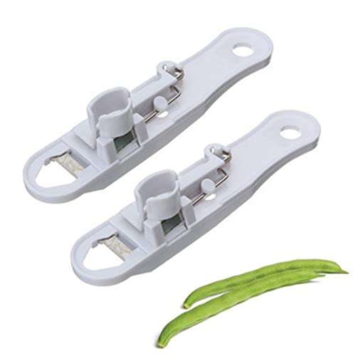 Judía verde estilo francés 2 piezas Cortador de frijoles Removedor Peeler Herramienta para cortar judías verdes Ralladores Peladores Triturados para cortar lentejas en la cocina Blanco 13 * 3 * 3cm Cover