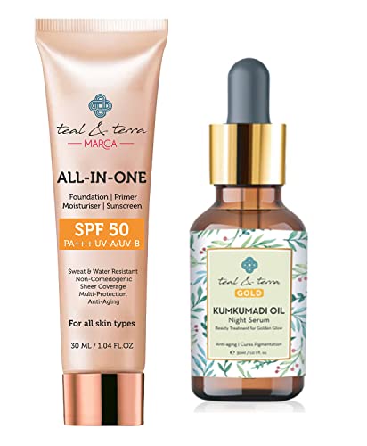 Teal & Terra - Kumkumadi Oil With All In One Face Care Cream - Best Skin Care Pack #TOP3
