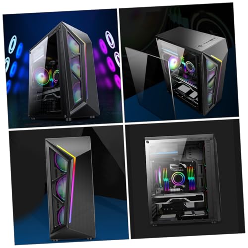 Gabinete Gaming Happyyami RGB con Panel Lateral Templado, Efectos de Iluminación, Soporta Placas ATX, Mejor Refrigeración y Puerto USB miniatura 6