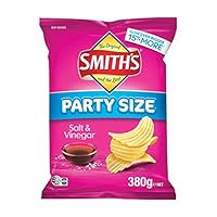 Smith's Crinkle Cut Salt and Vinegar Party Size Chips 380 g