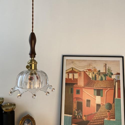 Lámpara de techo colgante de cristal ajustable vintage creativa E27 para el dormitorio 5