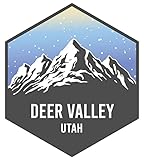 Deer Valley Utah Ski Snowboard Adventures Souvenir 2 Inch Vinyl Decal Sticker Mountain Design