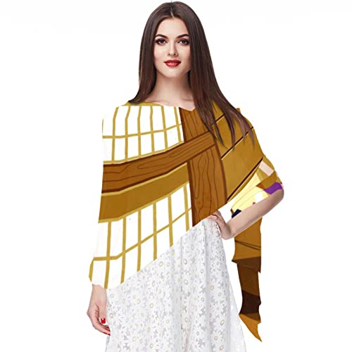 Foulard en mousseline de soie japonaise pour femme, écharpe vintage multicolore
