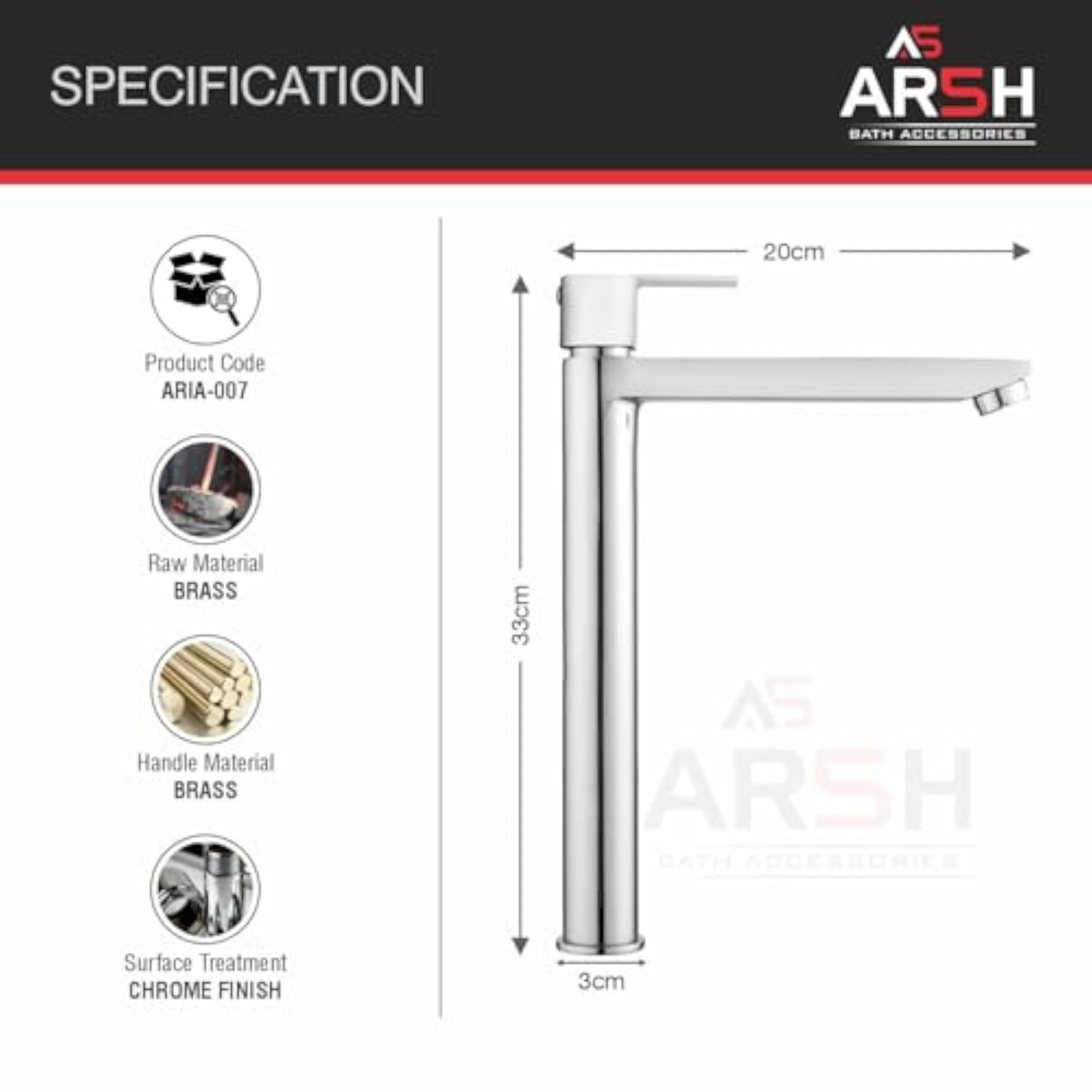 Pure Brass Modern Extended Tall Body Pillar Cocke Tap