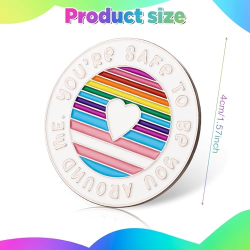 Image of You're Safe to be You Around Me Enamel Lapel Pins LGBT Pride Lapel Pin Letter Inspirational Quote Pin Brooch Gifts Badges for BackPack Clothing Accessories Jewelry Gift