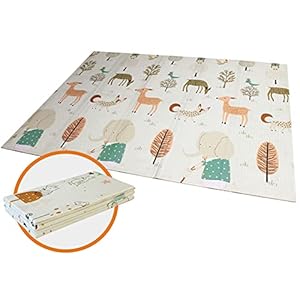 Speelmat, babymat, vouwbare kruipmat, niet-giftige XPE-schuimmat, antislip, aan beide kanten bedrukt, draagbaar…