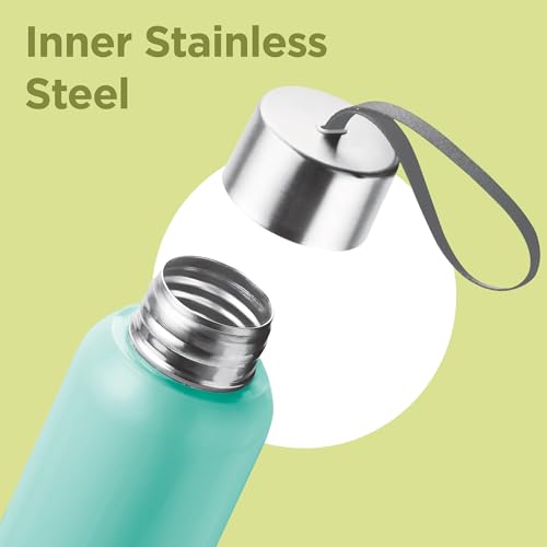 Image of Milton Halo 900 Steel Thermoware, Inner Steel, PU Insulated, Leak Proof Water Bottle for School Kids, Office, Gym, Easy to Carry Strap, 600 ml, Aqua Green