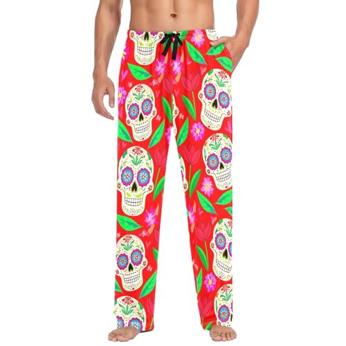 Sugar Spirits Men's Cotton Pajama Pants with Pockets and Drawstring Comfortable and Stylish,S