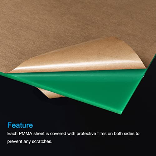 Image of MECCANIXITY PMMA Acrylic Sheets Colored Non Transparent 12 x 6 Inch Green for Glass, DIY, Painting, Art Craft